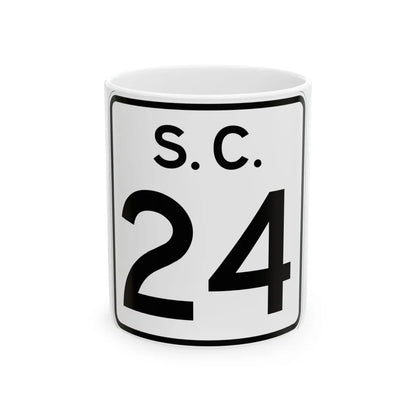 SC-24 (South Carolina) (Road Sign) White Coffee Mug 11oz - Go Mug Yourself