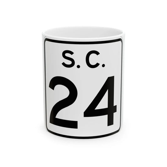 SC-24 (South Carolina) (Road Sign) White Coffee Mug 11oz - Go Mug Yourself