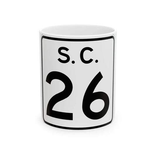 SC-26 (South Carolina) (Road Sign) White Coffee Mug 11oz - Go Mug Yourself