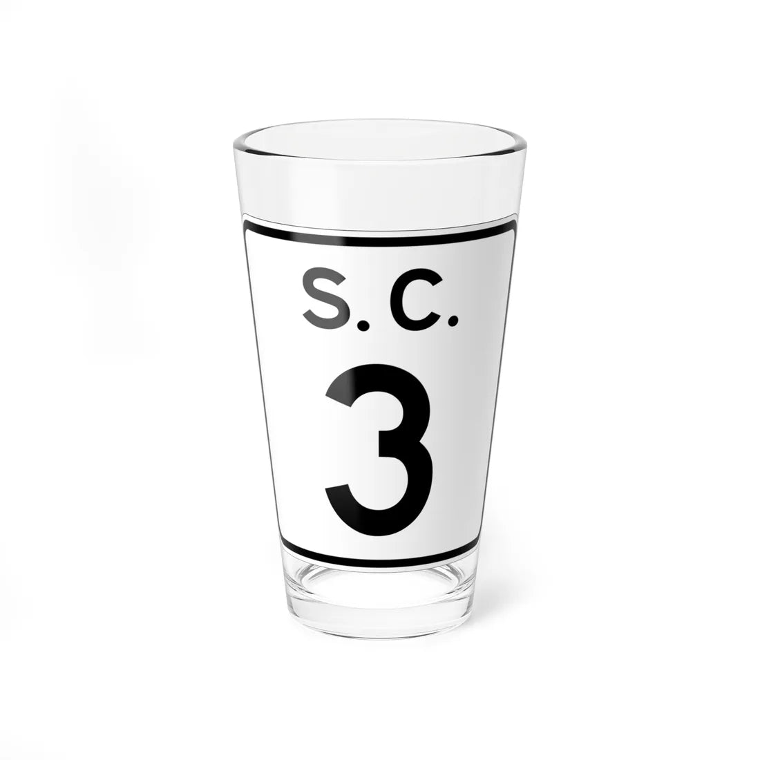 SC-3 (South Carolina) (Road Sign) Pint Glass 16oz 16oz - Go Mug Yourself