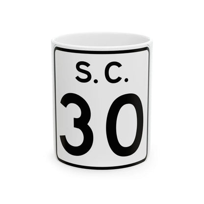 SC-30 (South Carolina) (Road Sign) White Coffee Mug 11oz - Go Mug Yourself