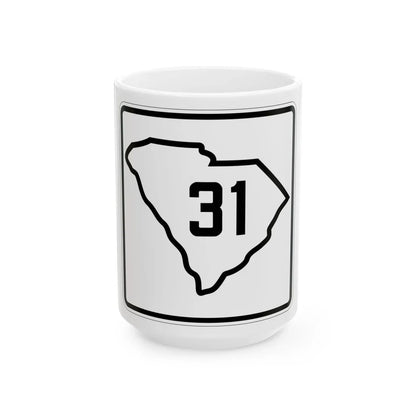 SC-31 1926 (South Carolina) (Road Sign) White Coffee Mug 15oz - Go Mug Yourself