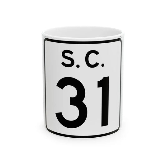 SC-31 (South Carolina) (Road Sign) White Coffee Mug 11oz - Go Mug Yourself