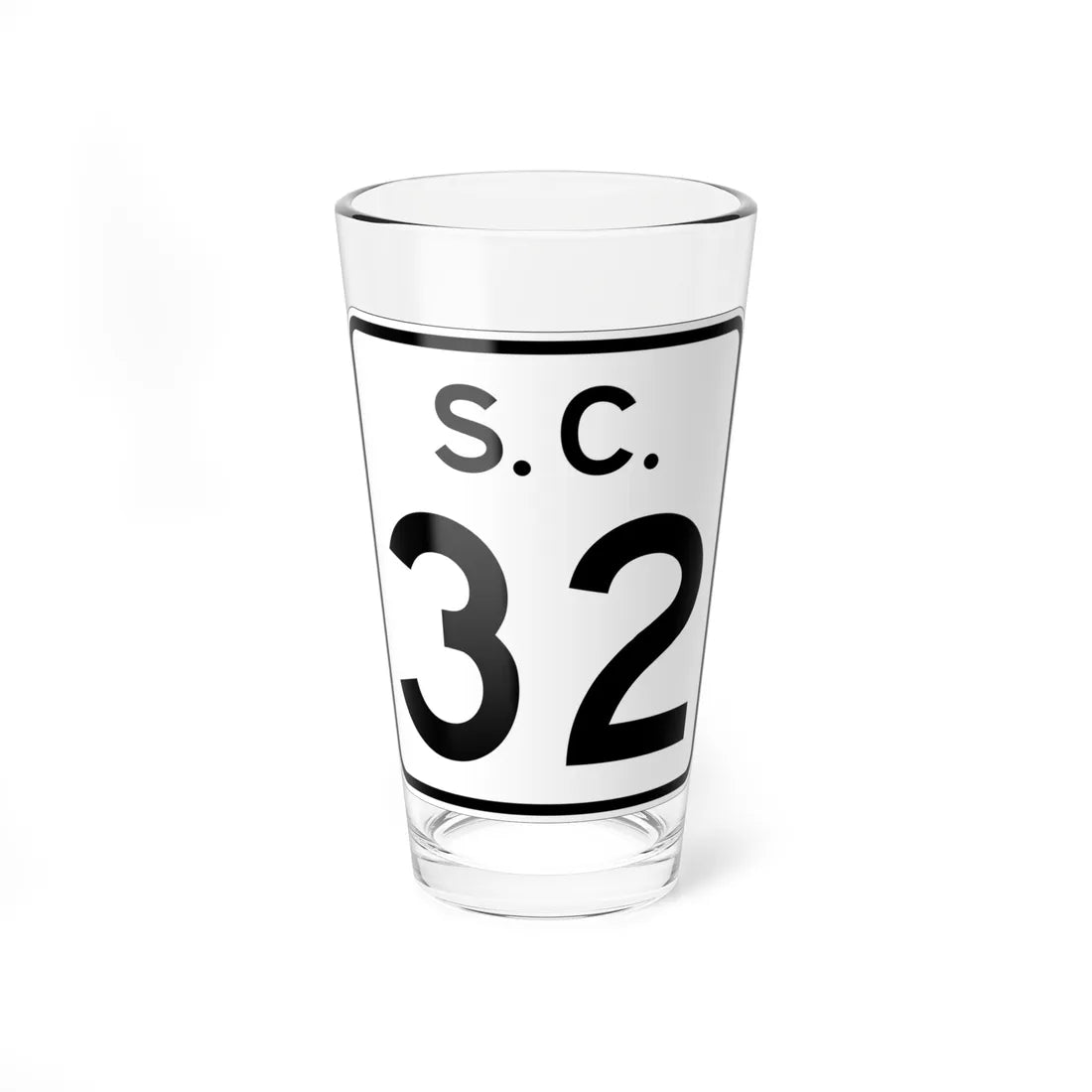 SC-32 (South Carolina) (Road Sign) Pint Glass 16oz 16oz - Go Mug Yourself