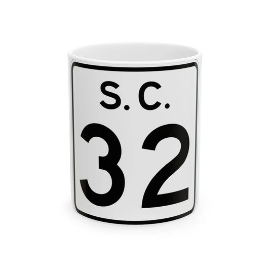 SC-32 (South Carolina) (Road Sign) White Coffee Mug 11oz - Go Mug Yourself