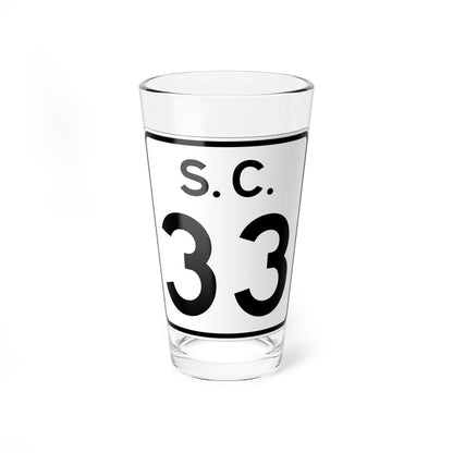 SC-33 (South Carolina) (Road Sign) Pint Glass 16oz 16oz - Go Mug Yourself