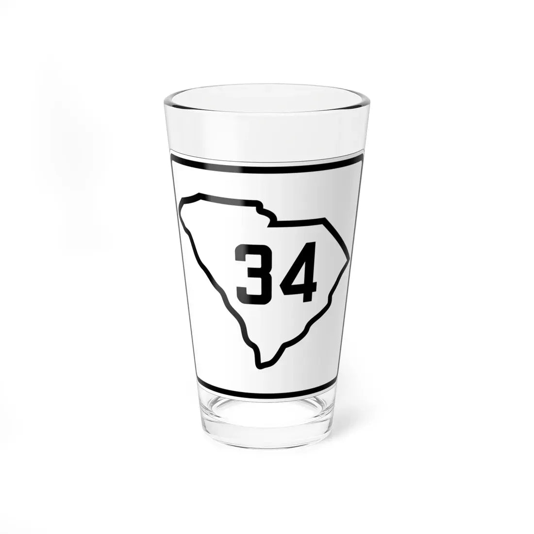 SC-34 1926 (South Carolina) (Road Sign) Pint Glass 16oz 16oz - Go Mug Yourself