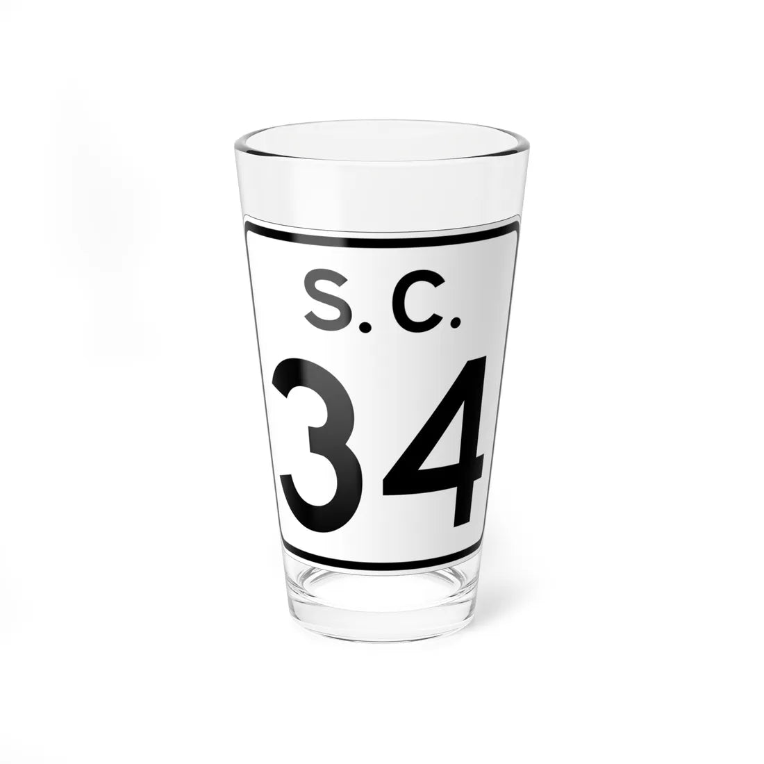 SC-34 (South Carolina) (Road Sign) Pint Glass 16oz 16oz - Go Mug Yourself