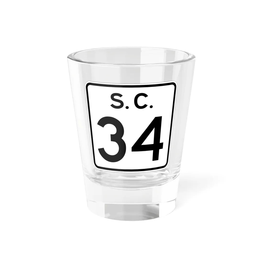 SC-34 (South Carolina) (Road Sign) Shot Glass 1.5oz 1.5oz - Go Mug Yourself