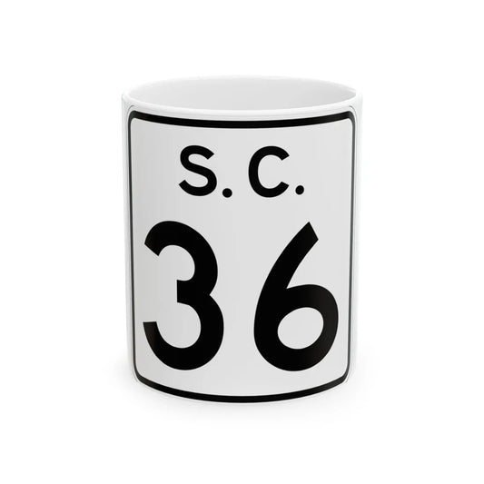 SC-36 (South Carolina) (Road Sign) White Coffee Mug 11oz - Go Mug Yourself