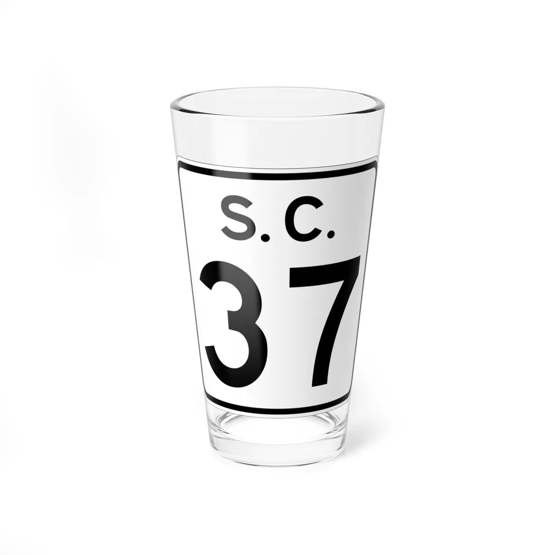 SC-37 (South Carolina) (Road Sign) Pint Glass 16oz 16oz - Go Mug Yourself