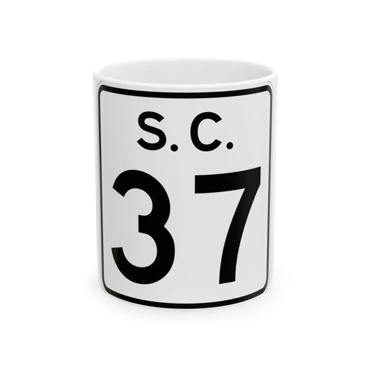 SC-37 (South Carolina) (Road Sign) White Coffee Mug 11oz - Go Mug Yourself
