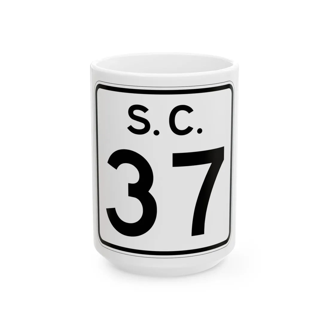 SC-37 (South Carolina) (Road Sign) White Coffee Mug 15oz - Go Mug Yourself
