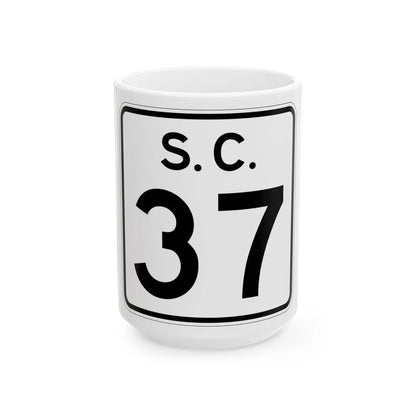 SC-37 (South Carolina) (Road Sign) White Coffee Mug 15oz - Go Mug Yourself