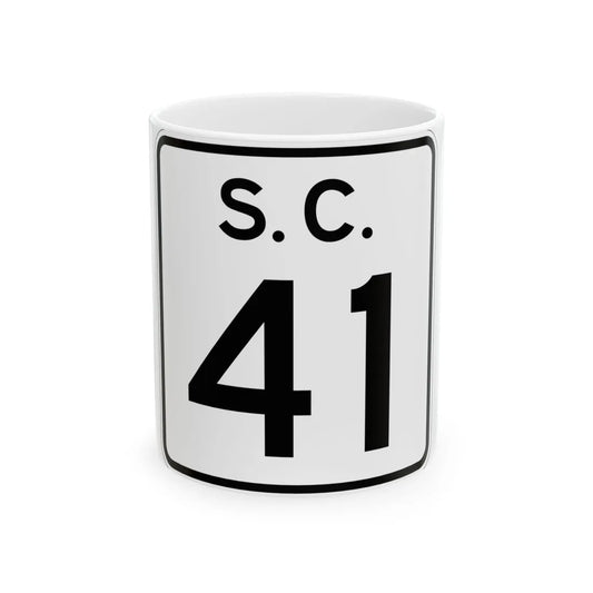 SC-41 (South Carolina) (Road Sign) White Coffee Mug 11oz - Go Mug Yourself