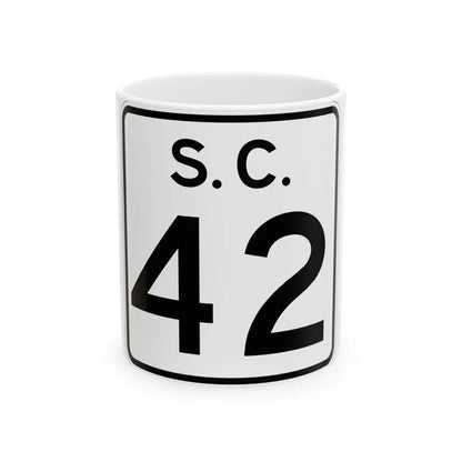 SC-42 (South Carolina) (Road Sign) White Coffee Mug 11oz - Go Mug Yourself