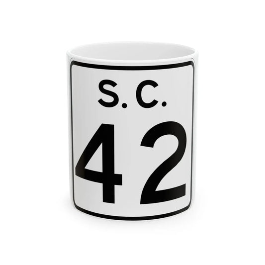 SC-42 (South Carolina) (Road Sign) White Coffee Mug 11oz - Go Mug Yourself