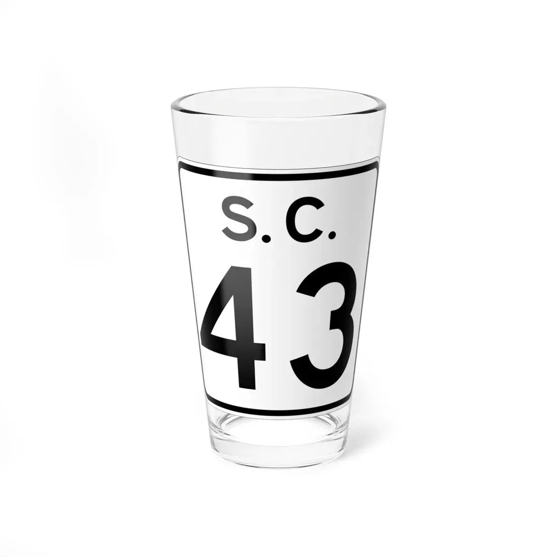 SC-43 (South Carolina) (Road Sign) Pint Glass 16oz 16oz - Go Mug Yourself