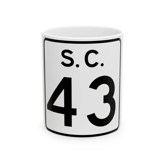 SC-43 (South Carolina) (Road Sign) White Coffee Mug 11oz - Go Mug Yourself