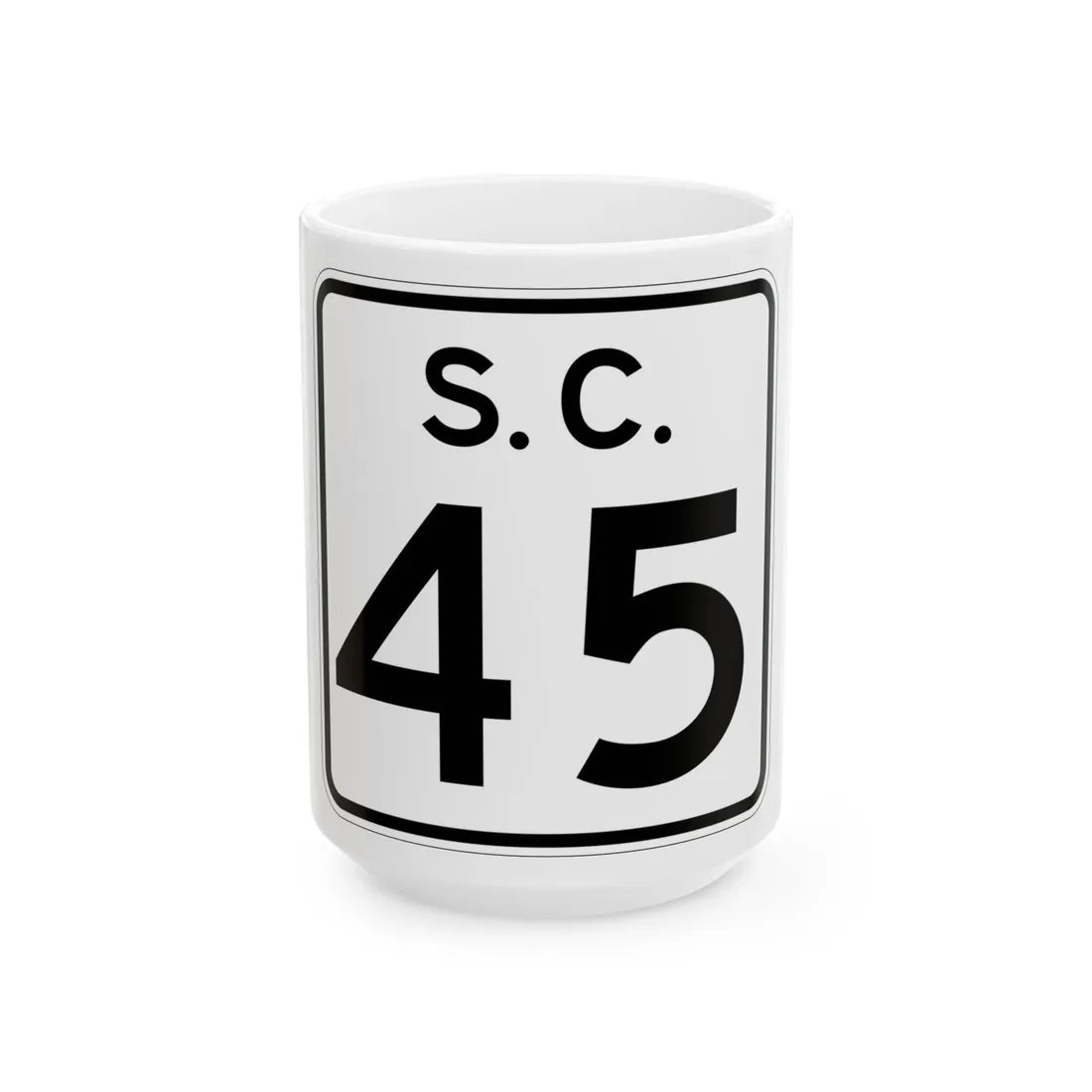 SC-45 (South Carolina) (Road Sign) White Coffee Mug 15oz - Go Mug Yourself