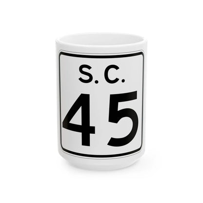 SC-45 (South Carolina) (Road Sign) White Coffee Mug 15oz - Go Mug Yourself