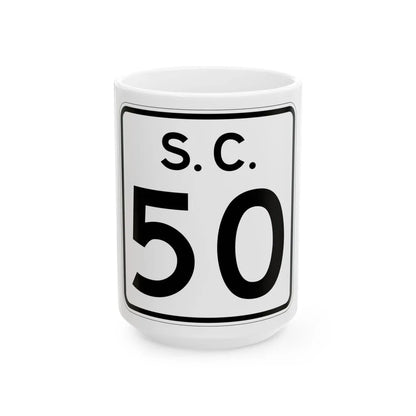 SC-50 (South Carolina) (Road Sign) White Coffee Mug 15oz - Go Mug Yourself