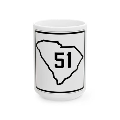 SC-51 1926 (South Carolina) (Road Sign) White Coffee Mug 15oz - Go Mug Yourself