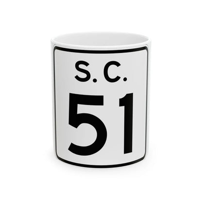 SC-51 (South Carolina) (Road Sign) White Coffee Mug 11oz - Go Mug Yourself