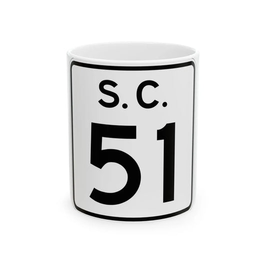 SC-51 (South Carolina) (Road Sign) White Coffee Mug 11oz - Go Mug Yourself