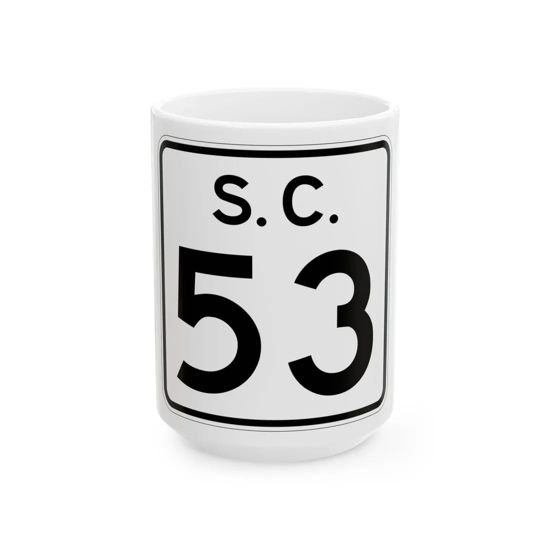 SC-53 (South Carolina) (Road Sign) White Coffee Mug 15oz - Go Mug Yourself