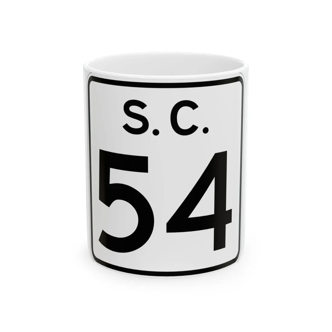 SC-54 (South Carolina) (Road Sign) White Coffee Mug 11oz - Go Mug Yourself