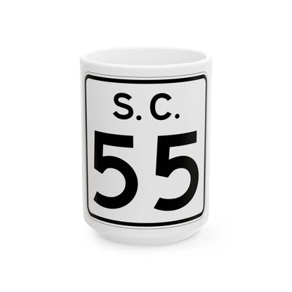 SC-55 (South Carolina) (Road Sign) White Coffee Mug 15oz - Go Mug Yourself