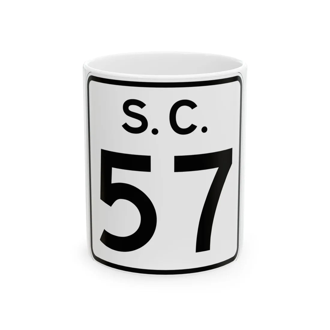 SC-57 (South Carolina) (Road Sign) White Coffee Mug 11oz - Go Mug Yourself