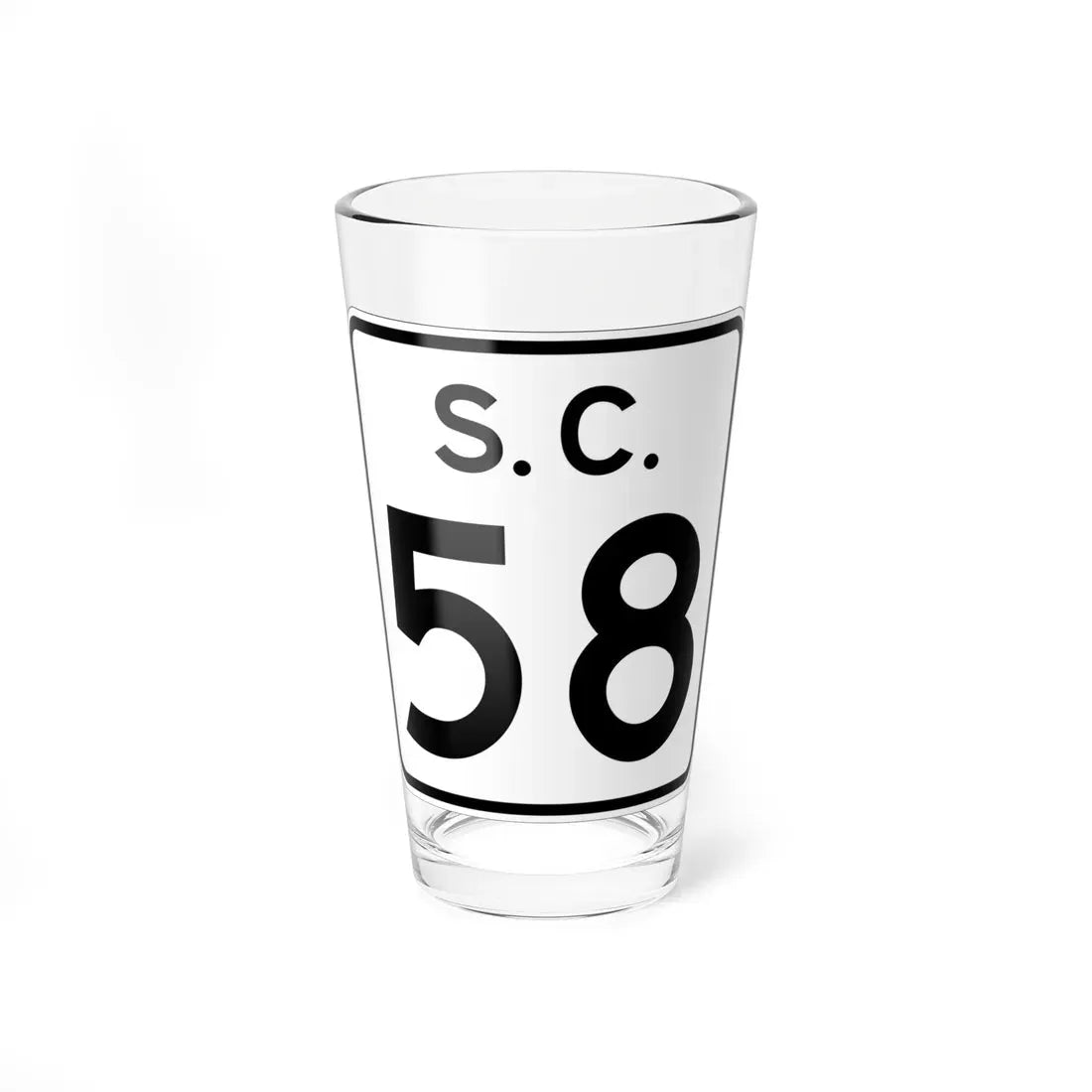 SC-58 (South Carolina) (Road Sign) Pint Glass 16oz 16oz - Go Mug Yourself