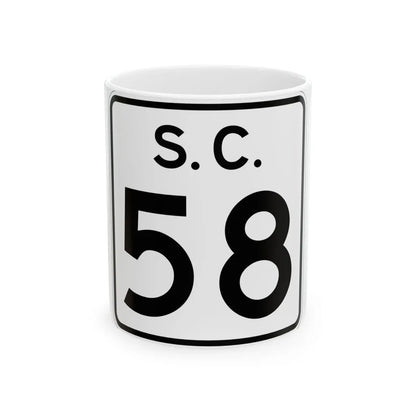 SC-58 (South Carolina) (Road Sign) White Coffee Mug 11oz - Go Mug Yourself