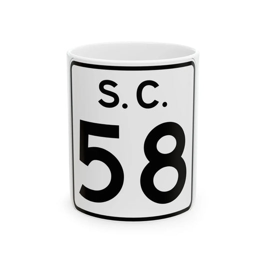 SC-58 (South Carolina) (Road Sign) White Coffee Mug 11oz - Go Mug Yourself