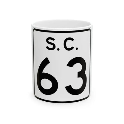SC-63 (South Carolina) (Road Sign) White Coffee Mug 11oz - Go Mug Yourself
