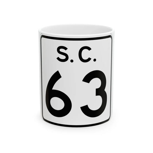 SC-63 (South Carolina) (Road Sign) White Coffee Mug 11oz - Go Mug Yourself