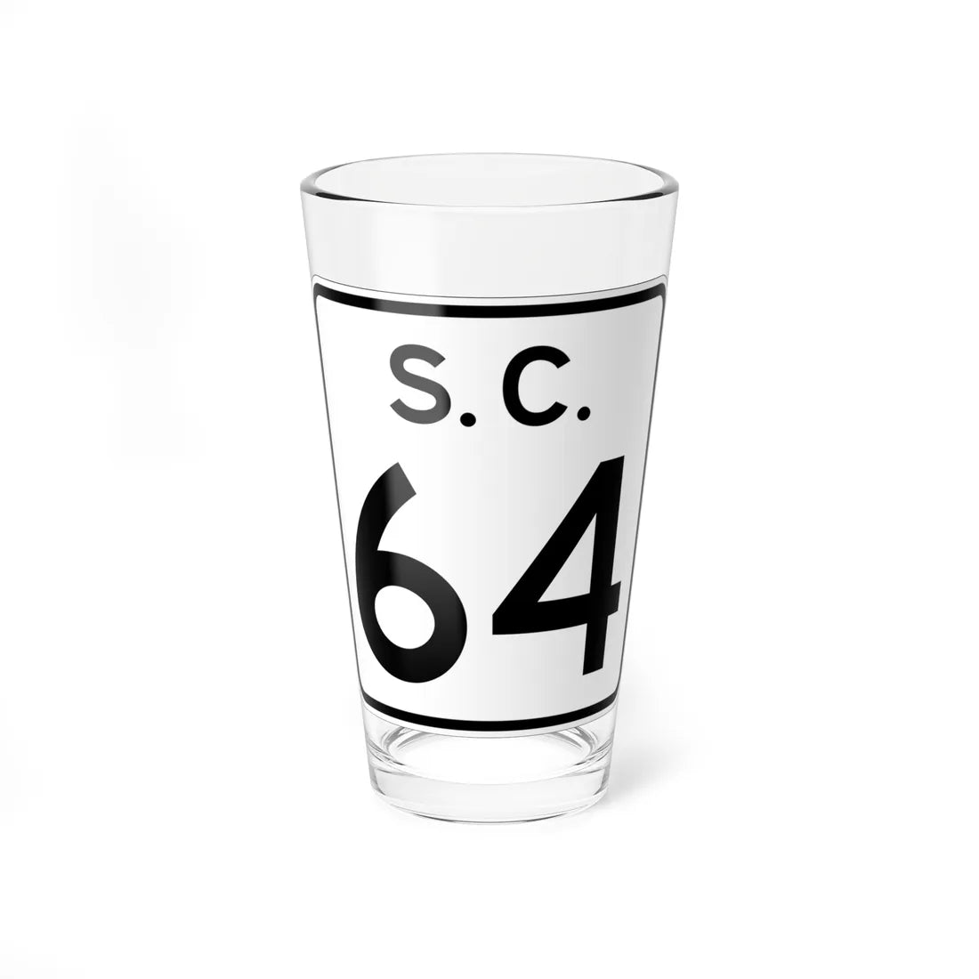 SC-64 (South Carolina) (Road Sign) Pint Glass 16oz 16oz - Go Mug Yourself
