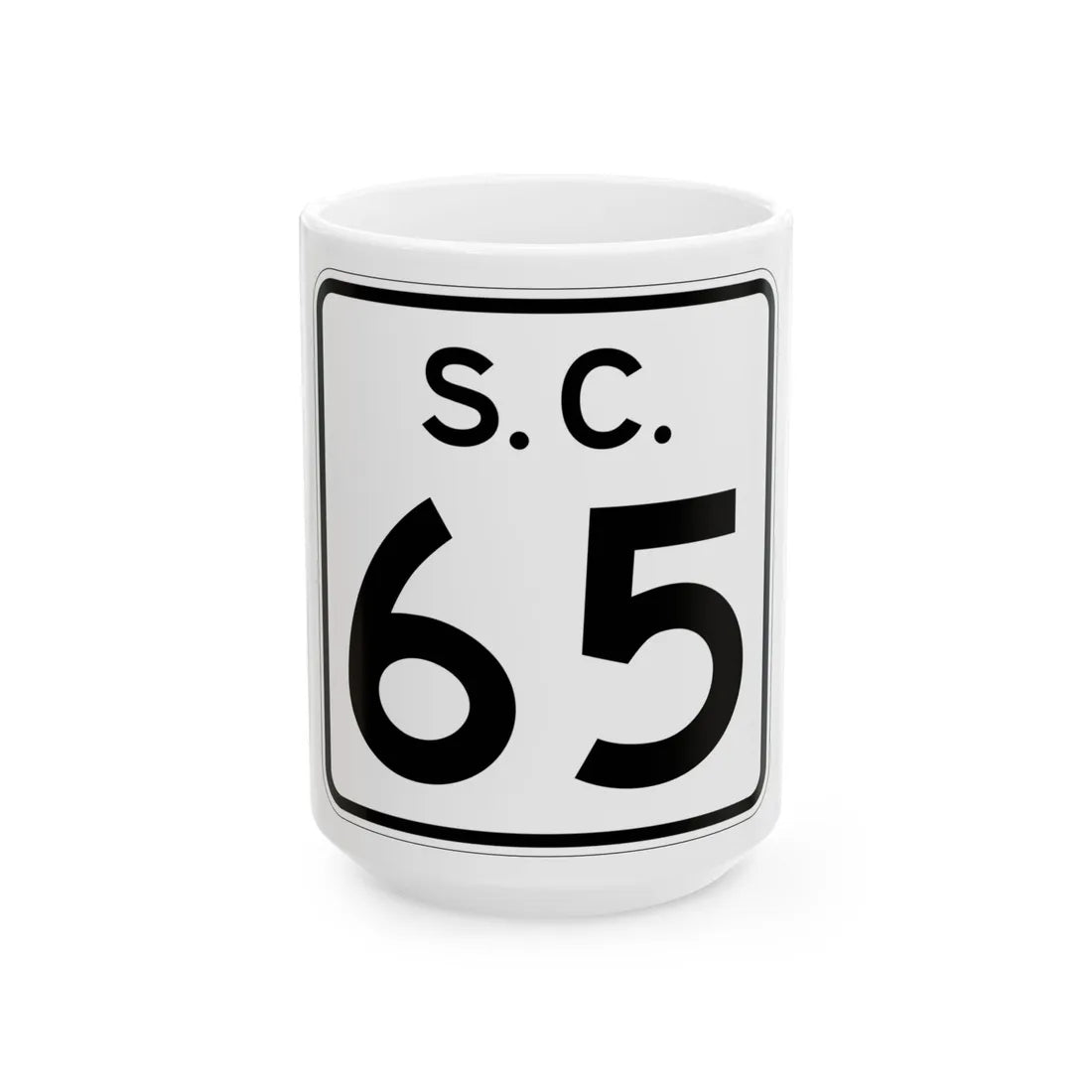 SC-65 (South Carolina) (Road Sign) White Coffee Mug 15oz - Go Mug Yourself