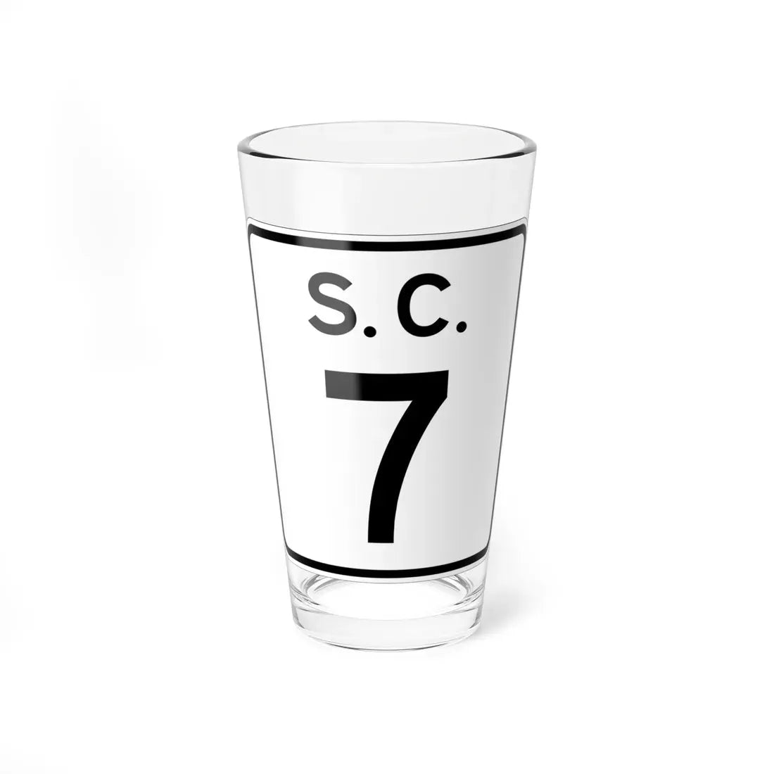SC-7 (South Carolina) (Road Sign) Pint Glass 16oz 16oz - Go Mug Yourself