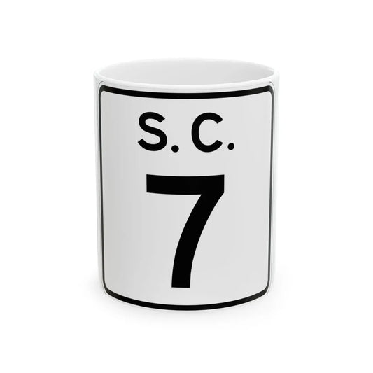 SC-7 (South Carolina) (Road Sign) White Coffee Mug 11oz - Go Mug Yourself