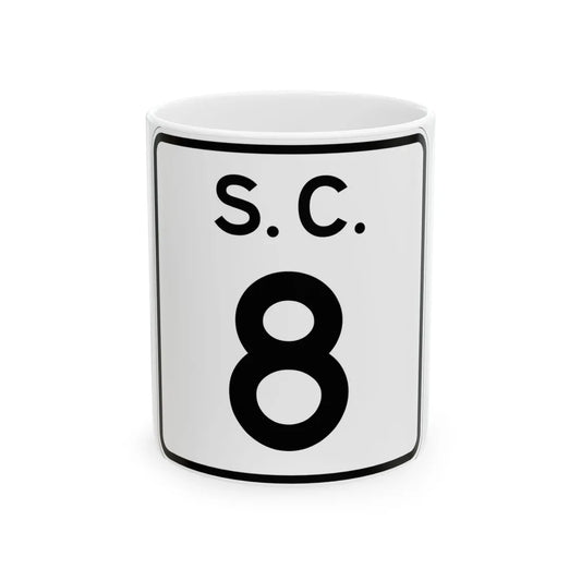 SC-8 (South Carolina) (Road Sign) White Coffee Mug 11oz - Go Mug Yourself