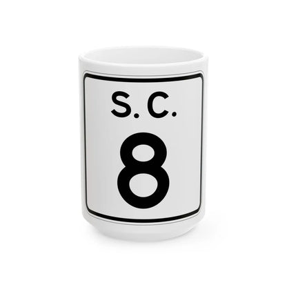 SC-8 (South Carolina) (Road Sign) White Coffee Mug 15oz - Go Mug Yourself