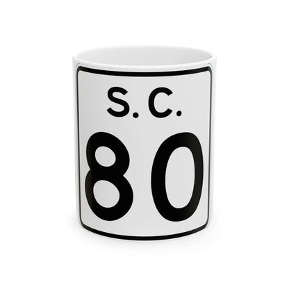 SC-80 (South Carolina) (Road Sign) White Coffee Mug 11oz - Go Mug Yourself