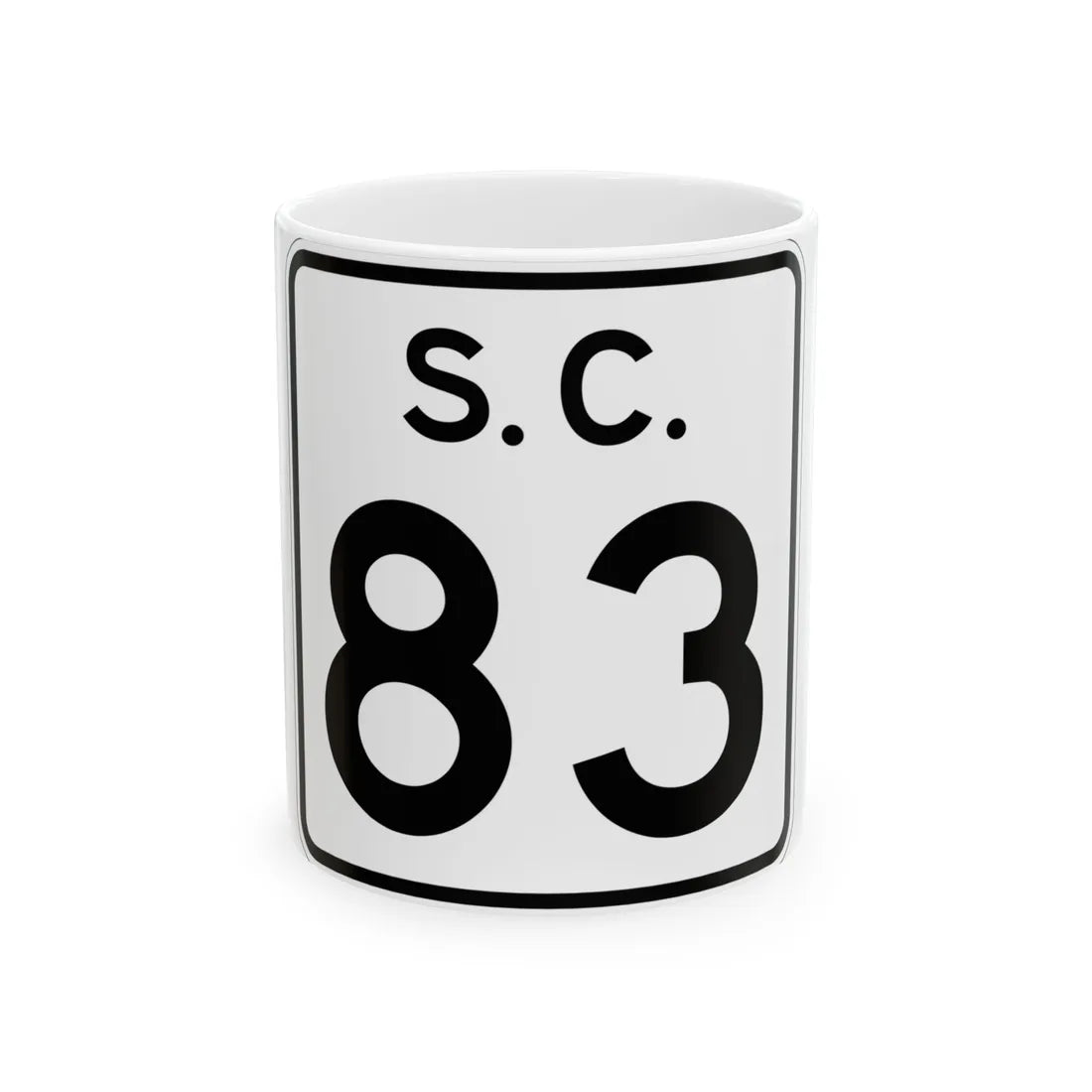 SC-83 (South Carolina) (Road Sign) White Coffee Mug 11oz - Go Mug Yourself