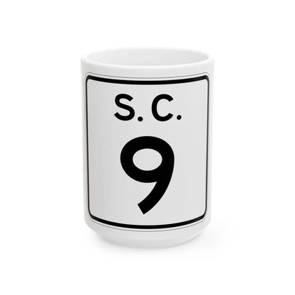SC-9 (South Carolina) (Road Sign) White Coffee Mug 15oz - Go Mug Yourself