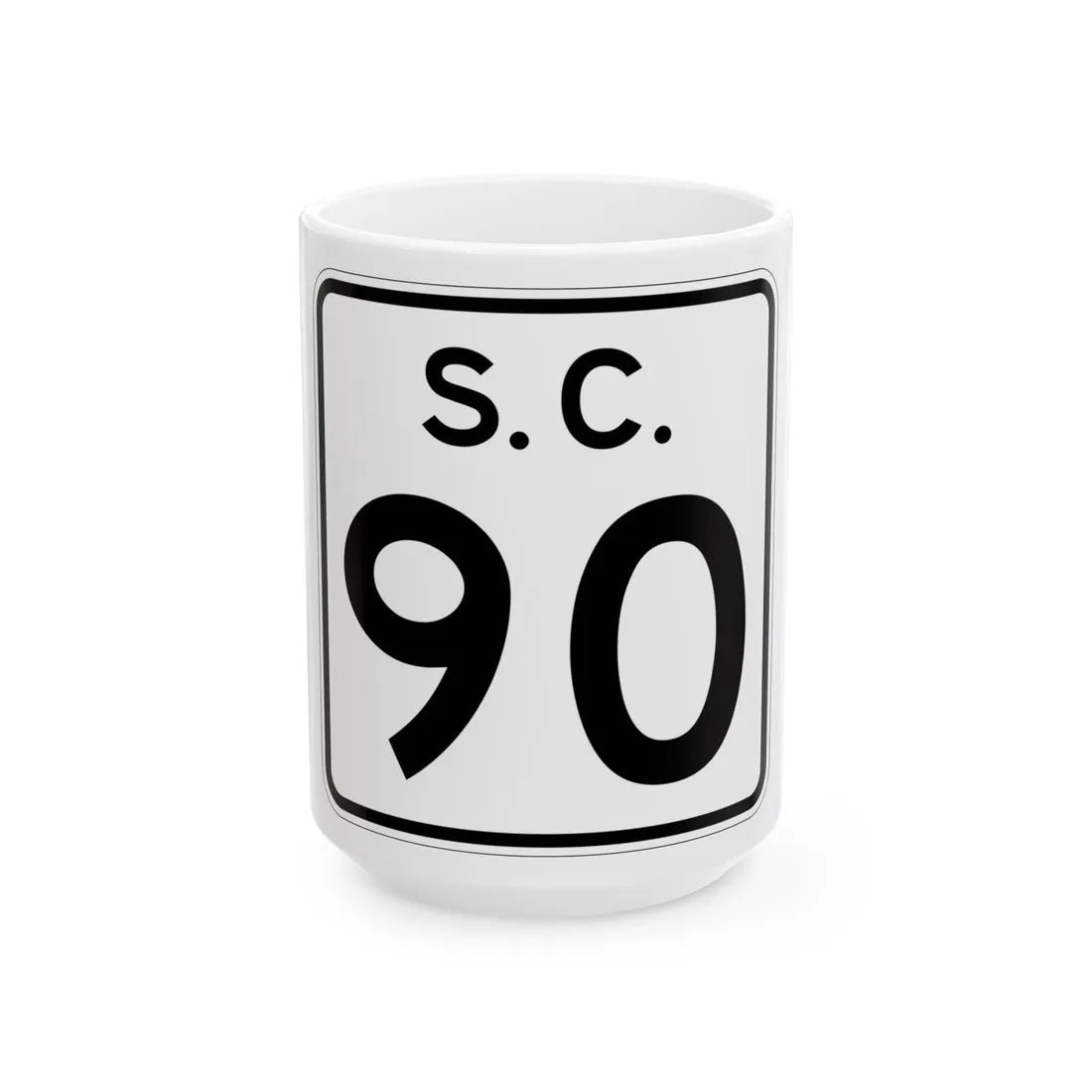 SC-90 (South Carolina) (Road Sign) White Coffee Mug 15oz - Go Mug Yourself