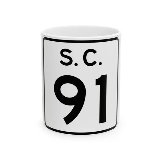 SC-91 (South Carolina) (Road Sign) White Coffee Mug 11oz - Go Mug Yourself