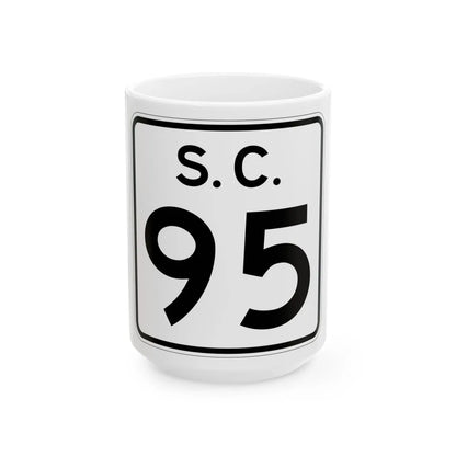 SC-95 (South Carolina) (Road Sign) White Coffee Mug 15oz - Go Mug Yourself